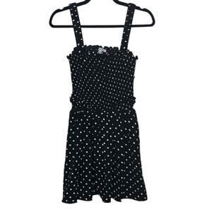 White Birch Black and White Polka Dots Romper Dress with shorts-NWOT